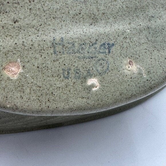 Vintage Haeger Pottery Green Oval Compote Planter Mid Century - Picture 12 of 16